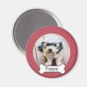 Aimant Photo pour animaux de compagnie avec os de chien - (Recto/Verso)