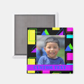 AIMANT PHOTO RETRO 80S NEON FLUORO COULEUR FORME GÉOMÉTRI (Recto/Verso)