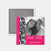 Aimant Photo Rose Chaud Enregistrer l'aimant Date (Recto/Verso)