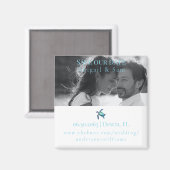 Aimant Photo Sea Turtle Beach Wedding Enregistrer la date (Recto/Verso)