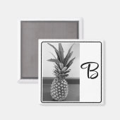 Aimant Photo simple d'un ananas avec une initiale unique (Recto/Verso)