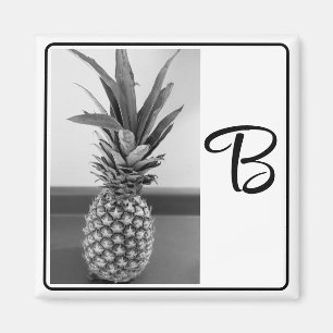 Aimant Photo simple d'un ananas avec une initiale unique