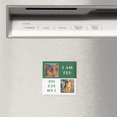 Aimant Photo simple Green White Chien Fed (In Situ (Lave-vaisselle))