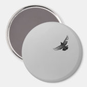 Aimant Photo simple moderne noir pigeon d'oiseau volant n (Recto/Verso)