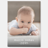 Aimant Photo & Simple Texte Blanc Style Moderne Keepsaké (Recto)