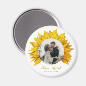 Aimant Photo tournesol mariage rustique enregistrer la da (Recto/Verso)