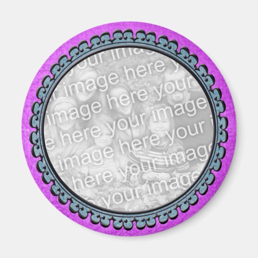 Aimant photo Turquoise et violet (Devant)