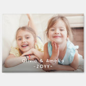 Aimant Photo & White Text Overlay Simple Modern Keepsake (Recto)