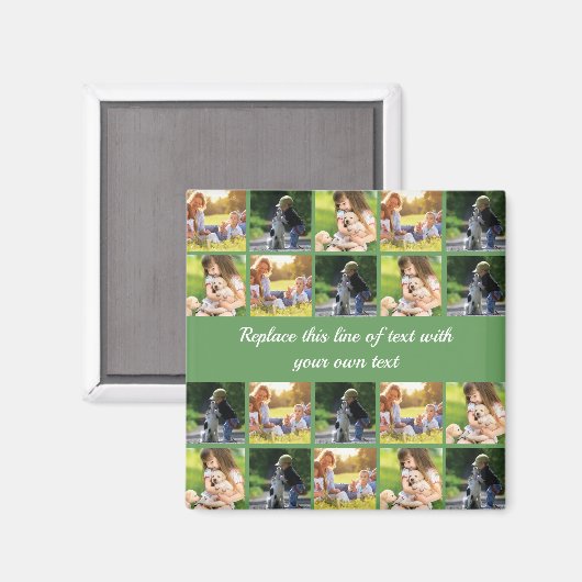 Aimant photocollage et texte (Recto/Verso)