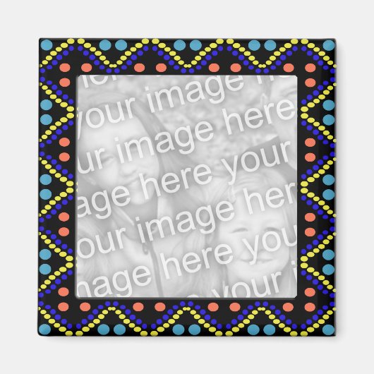 Aimant photoframe à points colorés (Devant)
