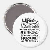 Aimant Photographe de citation de vie inspirationnelle (Recto/Verso)