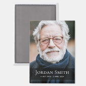 Aimant Photographie complète et nom funéraire deuil mémor (Recto/Verso)