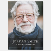 Aimant Photographie complète et nom funéraire deuil mémor (Recto)