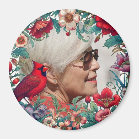 Aimant Photographie de Keepsaké du cardinal rouge (Devant)