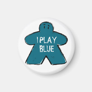 Aimant Phrase drôle Grunge Bleu Meeple Joueur de plateau