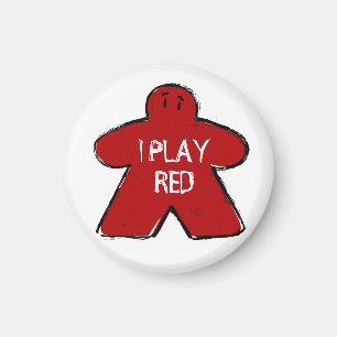 Aimant Phrase drôle Grunge Rouge Meeple Joueur de plateau
