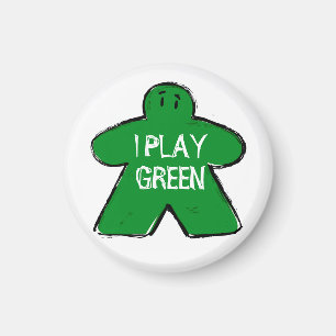Aimant Phrase drôle Grunge Vert Meeple Joueur de plateau 