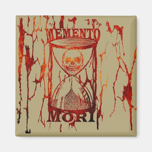 Aimant Phrase latin - Saisir Le Jour - Crâne Memento Mori (Devant)