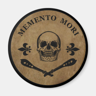 Aimant Phrase latin - Saisir le Jour - Crâne Memento Mori