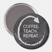 Aimant Phrase personnalisable Café Enseigner Répéter (Recto/Verso)