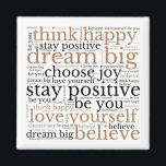 Aimant Phrases Motivantes WordArt Motif Black Gold<br><div class="desc">Un motif de phrases motivantes à afficher sur votre réfrigérateur avec ce design WordArt en or et en typographie noire avec des citations encourageantes,  Croyez,  Choisissez la joie,  Pense Heureux,  Rêvez Gros,  Restez Positif,  Aimez-vous et Soyez-vous,  sur un arrière - plan blanc.</div>