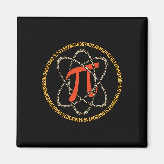 Aimant Pi Atom - Pi Day Et Cadeau Math Lover (Devant)