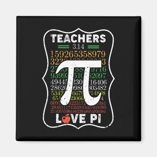 Aimant Pi Day 3.14 Enseignants Aimer Pi Math Enseignants  (Devant)