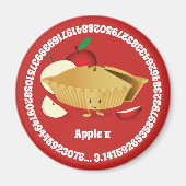 Aimant Pi Day Apple Pie Cartoon Numéro de caractère (Devant)