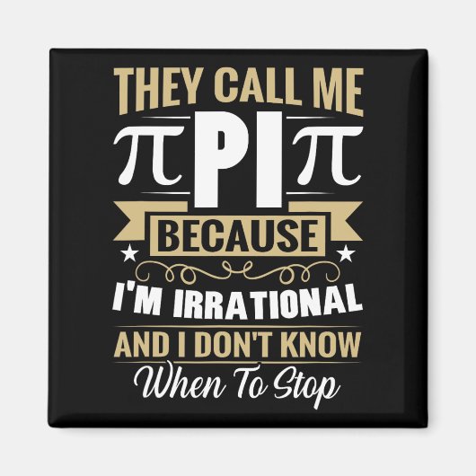 Aimant Pi Day Math Nerd - Appelez-moi Pi Irrationnel Ne s (Devant)