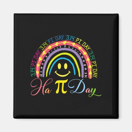 Aimant Pi Day Math Number Rainbow Happy Pi Day Fun Smile (Devant)