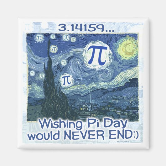 Aimant Pi Day Never End by Mudge Studios (Devant)