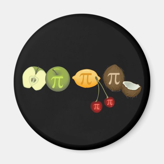 Aimant Pi Day, Pi on Differents Fruits (Devant)