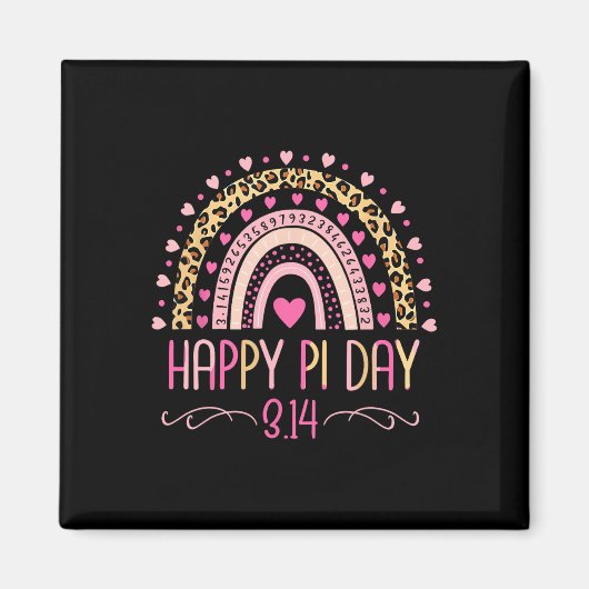 Aimant Pi Day Spiral Pi Math Enseignant 3.14 Leopard Arc- (Devant)