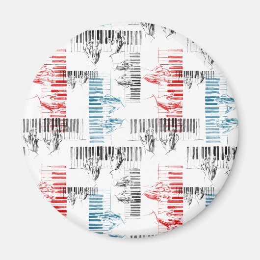Aimant Pianiste mains motif (Devant)