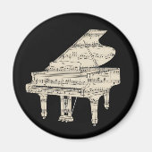 Aimant Piano à queue et notes de musique (Devant)
