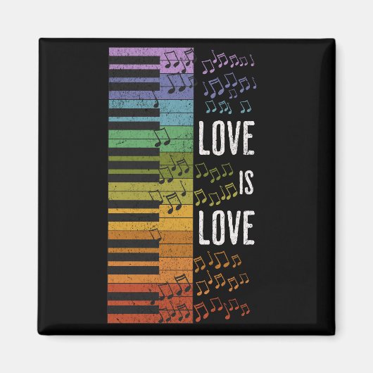 Aimant piano arc-en-ciel (Devant)