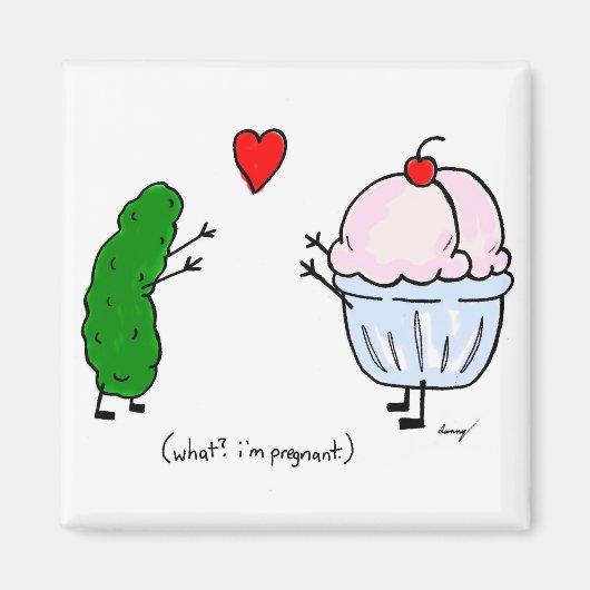 Aimant Pickle aime l'aimant de la crème glacée (Devant)