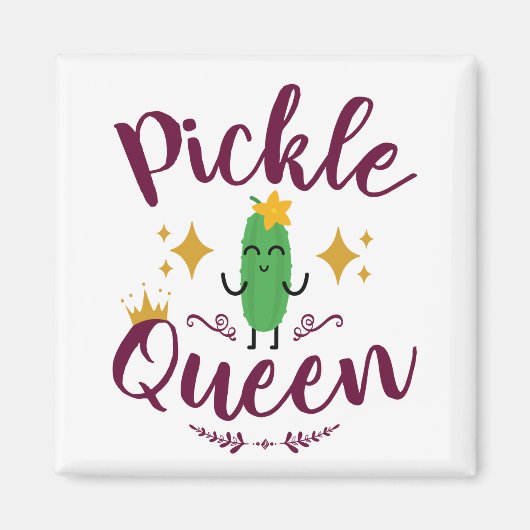 Aimant Pickle Queen Pickles Lover Femmes Filles (Devant)