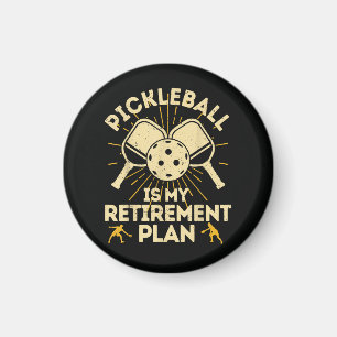 Aimant Pickleball Drôle Mon Plan De Retraite Vintage