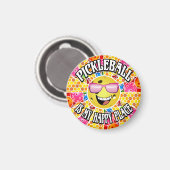 Aimant Pickleball est mon endroit heureux - Graphique col (Recto/Verso)