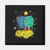 Aimant Pickleball Noël Père Noël Pickleball X Mas Lumière (Devant)