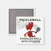 Aimant Pickleball Paddles Bien Avec D'Autres (Recto/Verso)