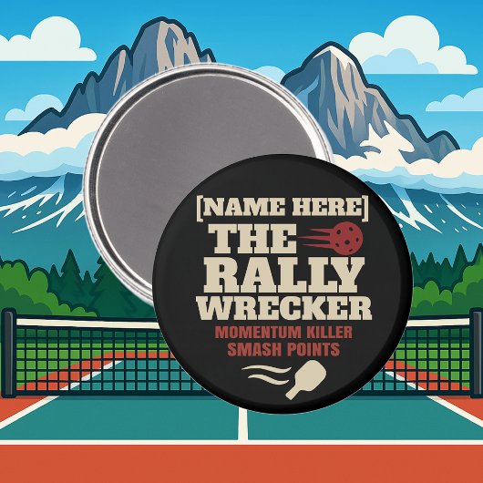 Aimant Pickleball Personalized Name THE RALLY WRECKER