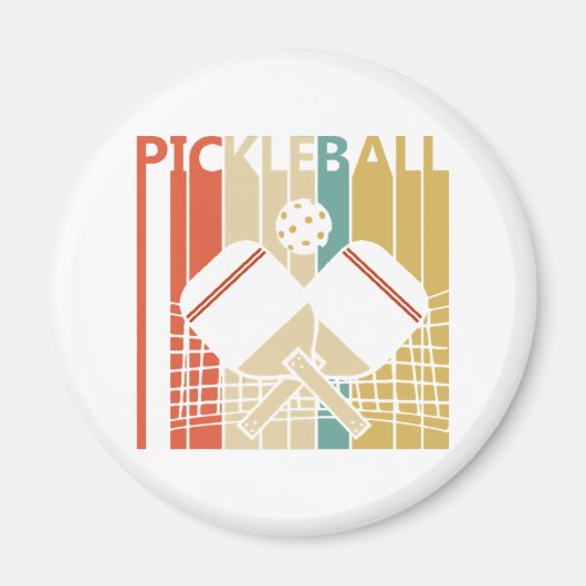 Aimant Pickleball Rétro Vintage (Devant)
