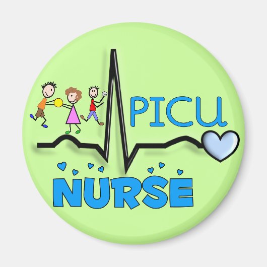 Aimant PICU Infirmière Cadeaux-QRS Segment et conception (Devant)