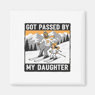 Aimant Pié par ma fille Drôle de ski Papa ski drôle