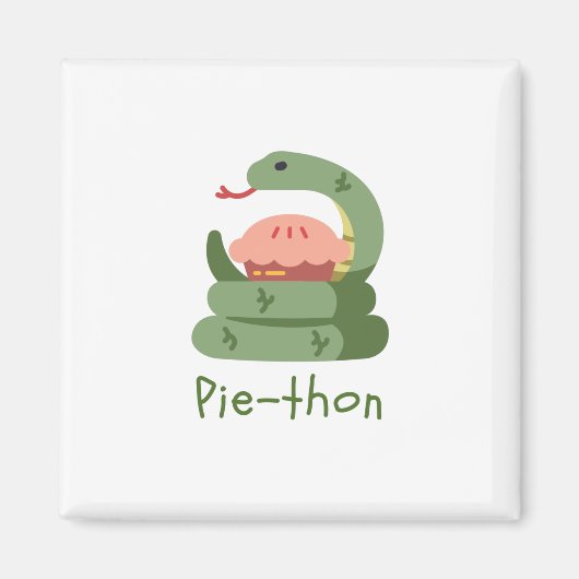 Aimant Pie-thon - Python Pun (Devant)