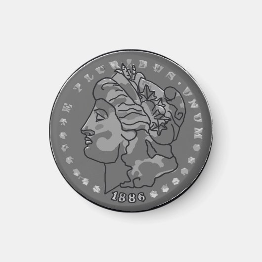 Aimant Pièce de monnaie Morgan dollar queen (Devant)