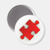 Aimant Pièce de puzzle 3D (Rouge métallique) (Recto/Verso)