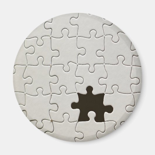 Aimant Pièce de puzzle manquante blanche (Devant)